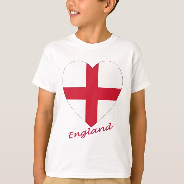 England Flagga Heart Tee Shirt (Framsida)