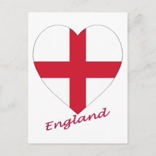 England Flagga Heart Vykort