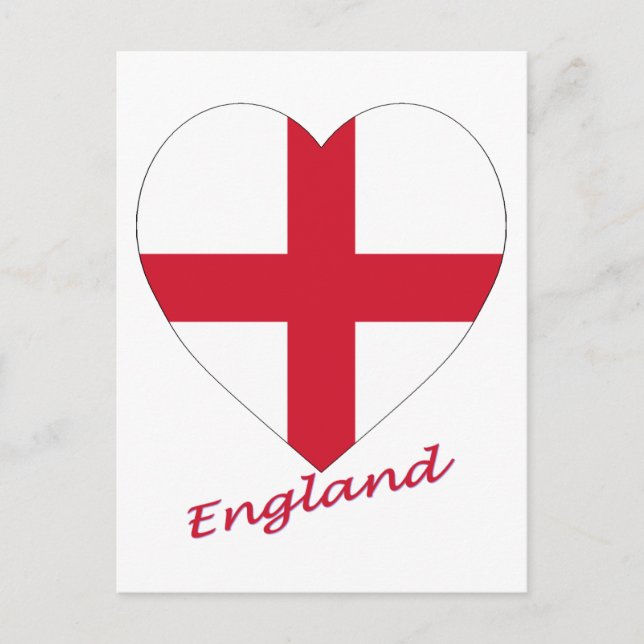 England Flagga Heart Vykort (Framsida)