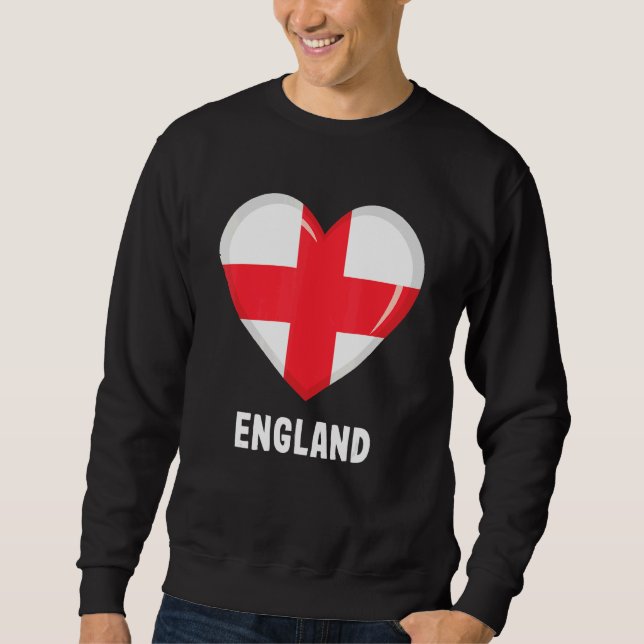 England Flagga Lång Ärmad Tröja (Framsida)
