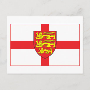 England Flagga med jackande av arm Postcard Vykort