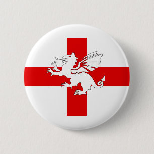 England flagga och drake knapp