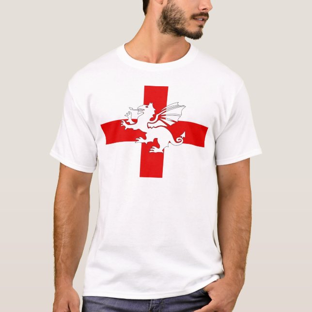 England flagga och drake tee shirt (Framsida)
