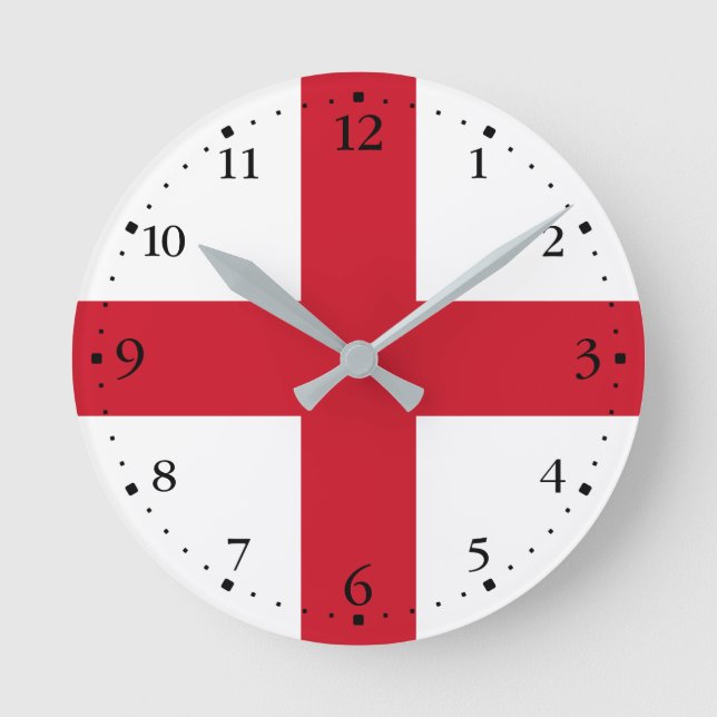 England Flagga Rund Klocka (Framsida)