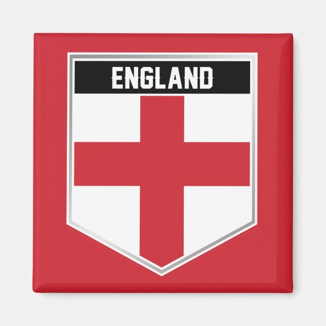 England Flagga Shield Magnet (Framsidan)