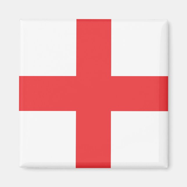 England Flagga Square Magnet (Framsidan)