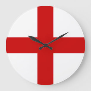 England Flagga Stor Klocka