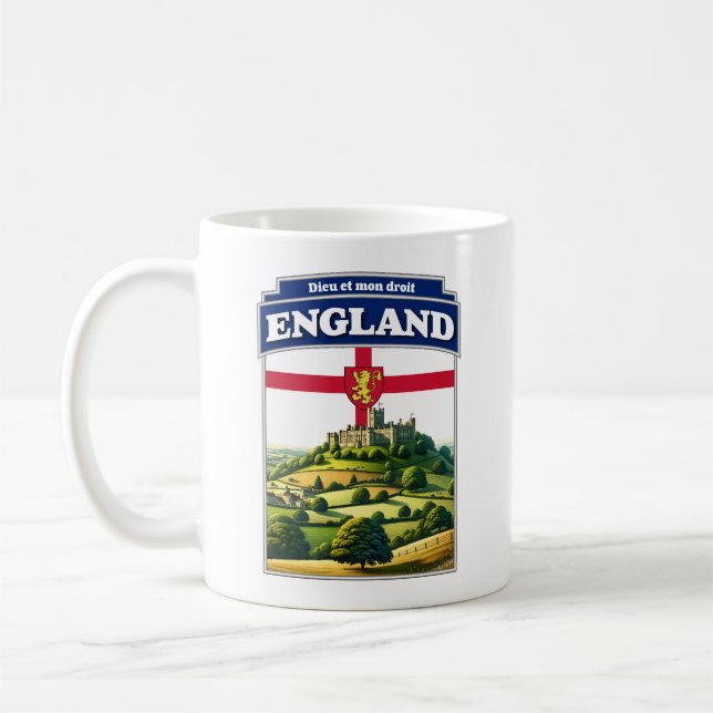 England Flagga Storbritannien Kaffemugg (Vänster)