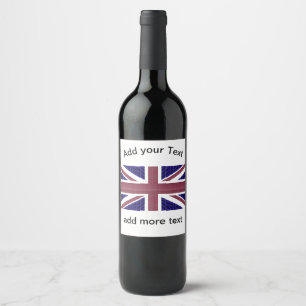 England Flagga, Underbara Storbritannien Independe Vinflaska Etikett