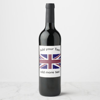 England Flagga, Underbara Storbritannien Independe Vinflaska Etikett