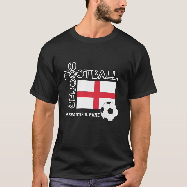 ENGLAND FLAGGA World Football Soccer T Shirt (Framsida)