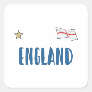 England Football Fläkt Shirt English Flagga Fyrkantigt Klistermärke