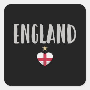 England Football Fläkt Shirt English Flagga Fyrkantigt Klistermärke