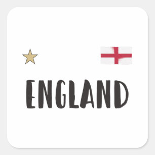England Football Fläkt Shirt English Flagga Fyrkantigt Klistermärke