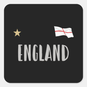 England Football Fläkt Shirt English Flagga Fyrkantigt Klistermärke