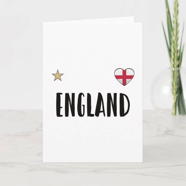 England Football Fläkt Shirt English Flagga Kort (Framsida)