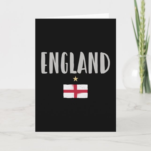 England Football Fläkt Shirt English Flagga Kort (Framsida)