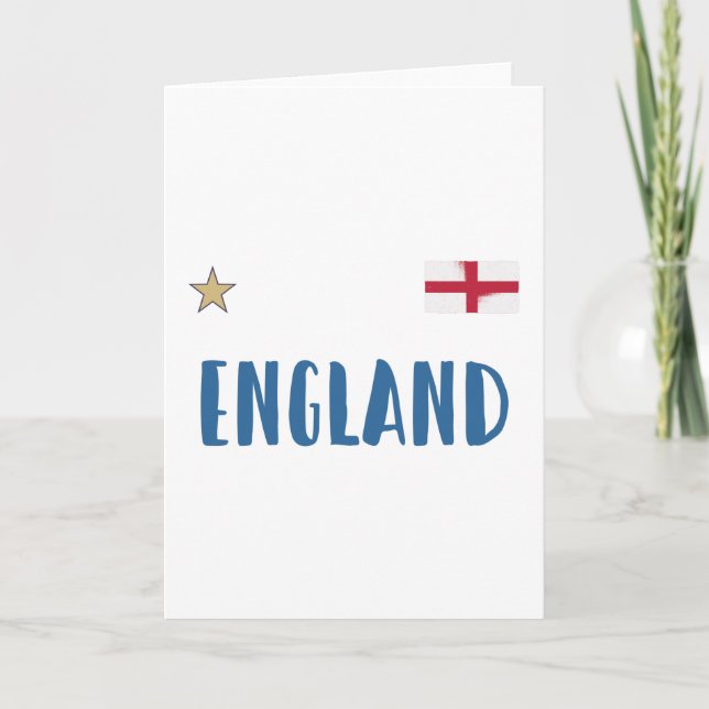 England Football Fläkt Shirt English Flagga Kort (Framsida)