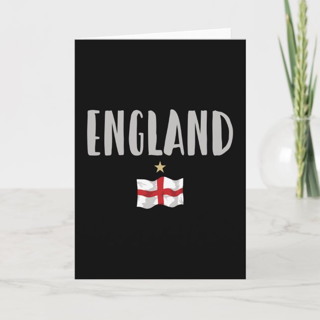 England Football Fläkt Shirt English Flagga Kort (Framsida)