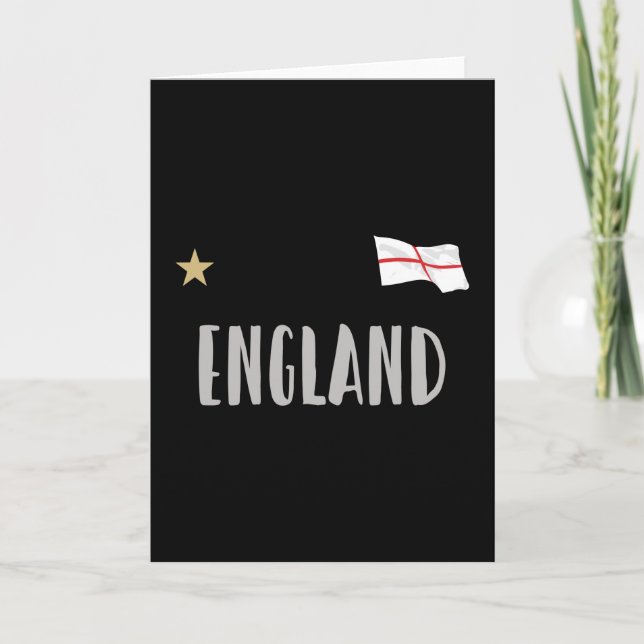 England Football Fläkt Shirt English Flagga Kort (Framsida)
