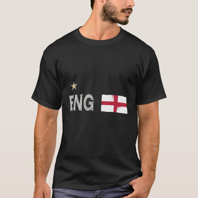 England Football Fläkt Shirt English Flagga T Shirt (Framsida)