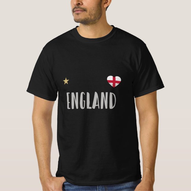 England Football Fläkt Shirt English Flagga T Shirt (Framsida)