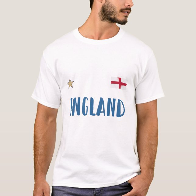 England Football Fläkt Shirt English Flagga T Shirt (Framsida)