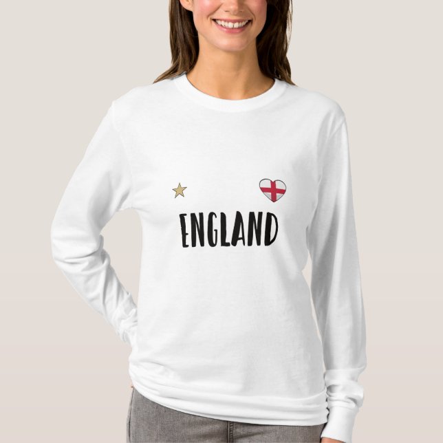 England Football Fläkt Shirt English Flagga T Shirt (Framsida)