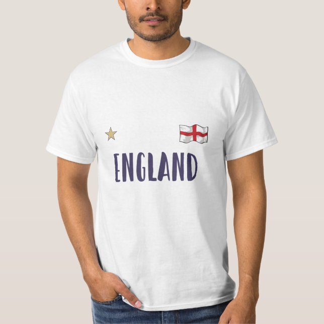 England Football Fläkt Shirt English Flagga T Shirt (Framsida)