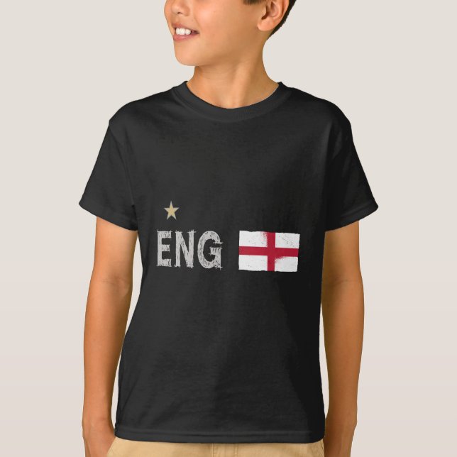 England Football Fläkt Shirt English Flagga T Shirt (Framsida)