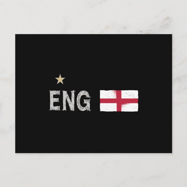 England Football Fläkt Shirt English Flagga Vykort (Framsida)