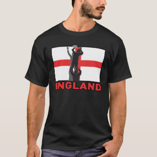 England för boll för Rugbylineoutkast flagga Tee Shirt