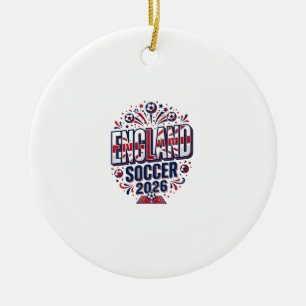 England Fotboll 2026 Fotboll Fet Land Typografi Julgransprydnad Keramik