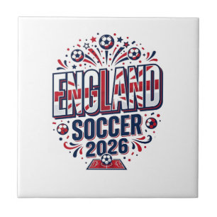 England Fotboll 2026 Fotboll Fet Land Typografi Kakelplatta