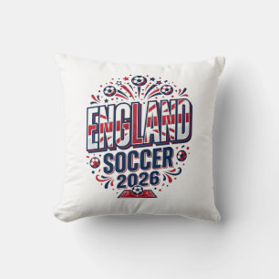England Fotboll 2026 Fotboll Fet Land Typografi Kudde