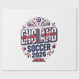 England Fotboll 2026 Fotboll Fet Land Typografi Presentpapper