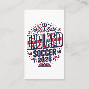 England Fotboll 2026 Fotboll Fet Land Typografi Visitkort