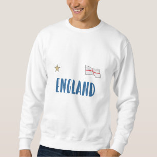England Fotboll Fan T-shirt Engelsk Flagga Lång Ärmad Tröja