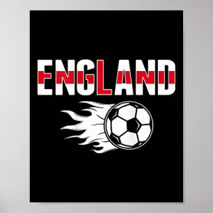 England Fotboll Fans Jersey - engelska flaggan Fot Poster