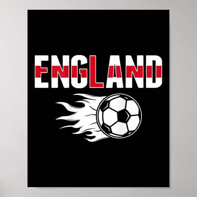 England Fotboll Fans Jersey - engelska flaggan Fot Poster (Framsidan)