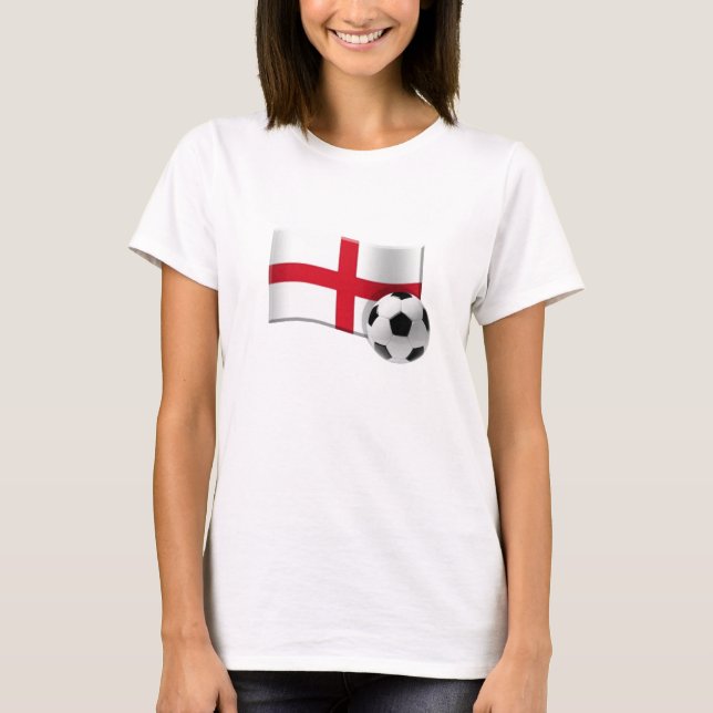 England fotbollflagga och boll tee shirt (Framsida)