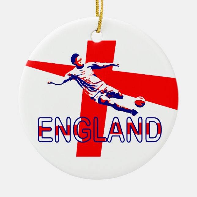 England fotbollfotboll #5 julgransprydnad keramik (Framsidan)