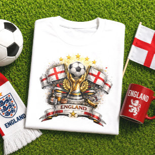 England Fotbollsfan St George Fotboll VM T Shirt