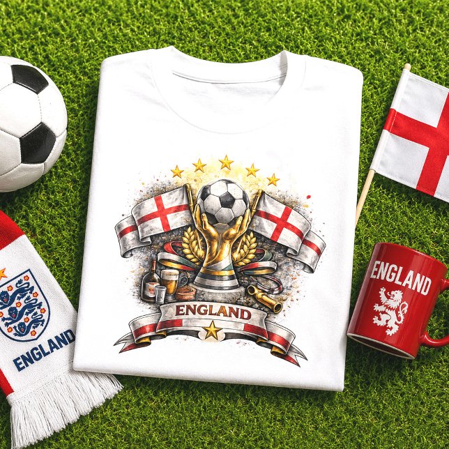 England Fotbollsfan St George Fotboll VM T Shirt (Skapare uppladdad)