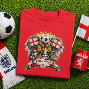 England Fotbollsfantast St George Fotboll Världscu T Shirt