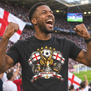 England Fotbollsfantast St George Fotboll Världscu T Shirt