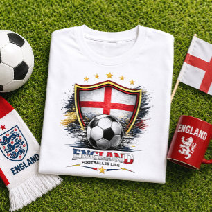 England Fotbollsfantast St George Fotboll Världscu T Shirt