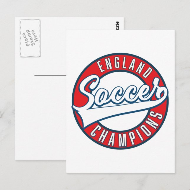 England Fotbollsmästare logo Vykort (Fram/baksida)