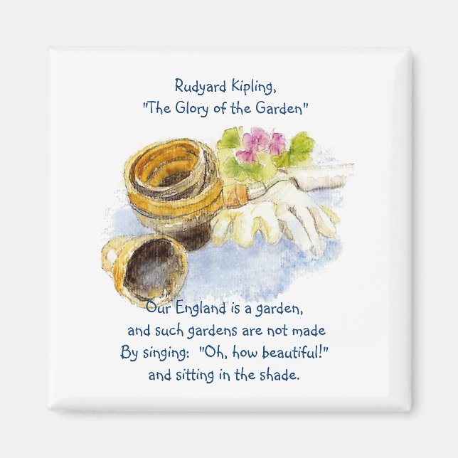England Garden Verse med Watercolor Painting Magnet (Framsidan)