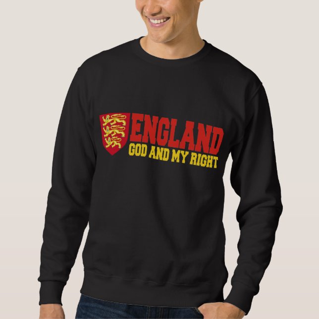 England: Gud och min Höger Lång Ärmad Tröja (Framsida)